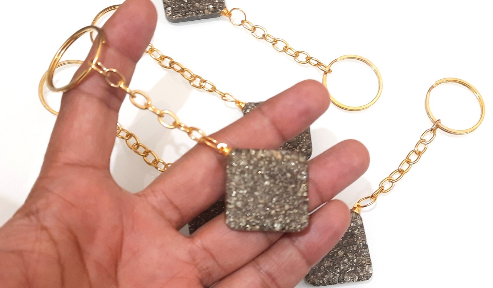 Natural Pyrite beautiful key ring gift for all 3X key rings