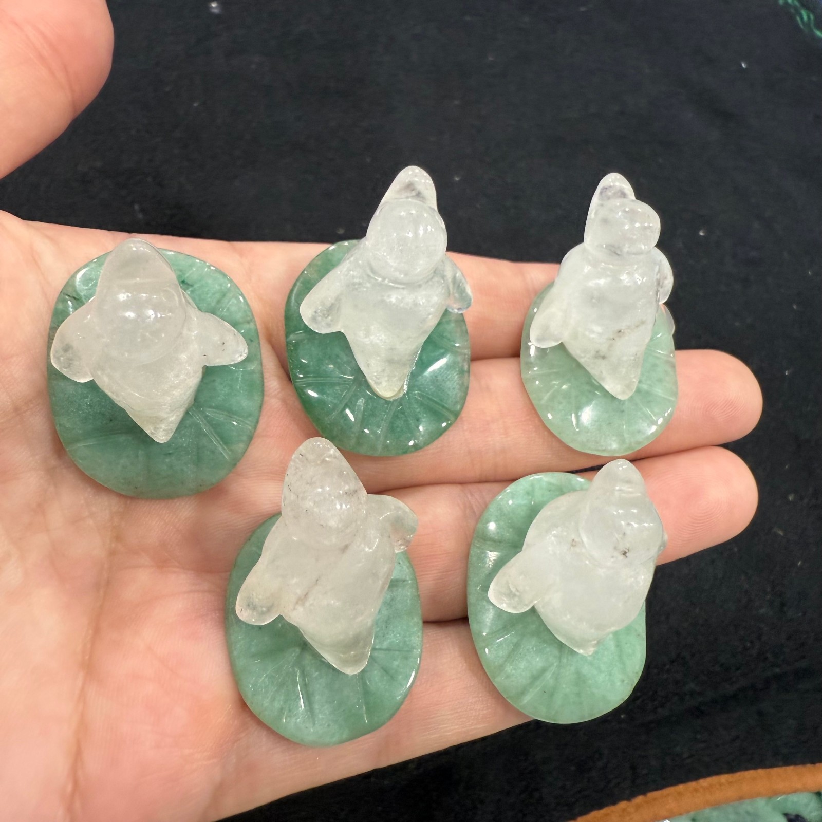 10pc Natural White crystal quartz Carved Crystal Penguin Reiki healing random