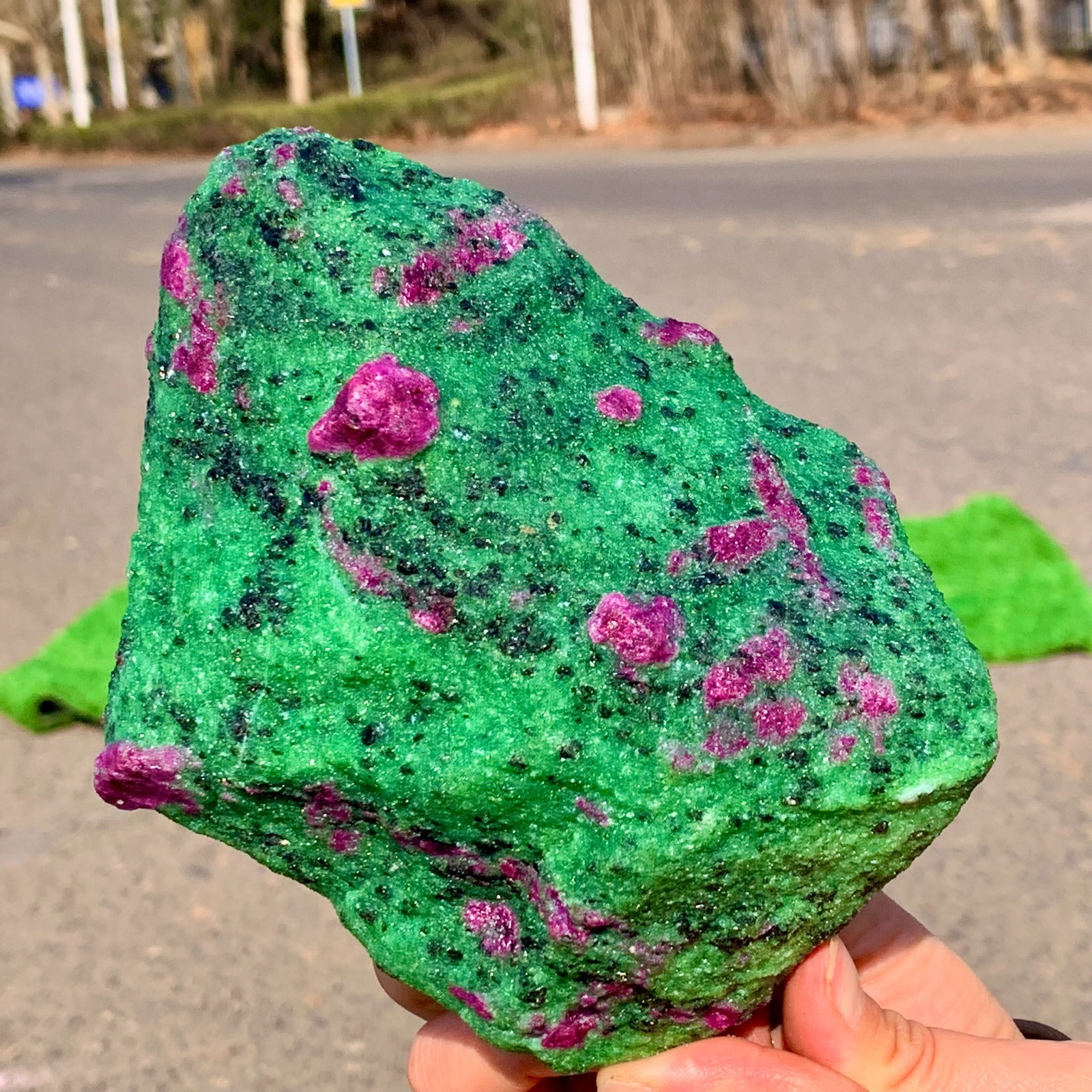 3.5LB Natural green Ruby zoisite (anylite) crystal Chakra Healing Energy