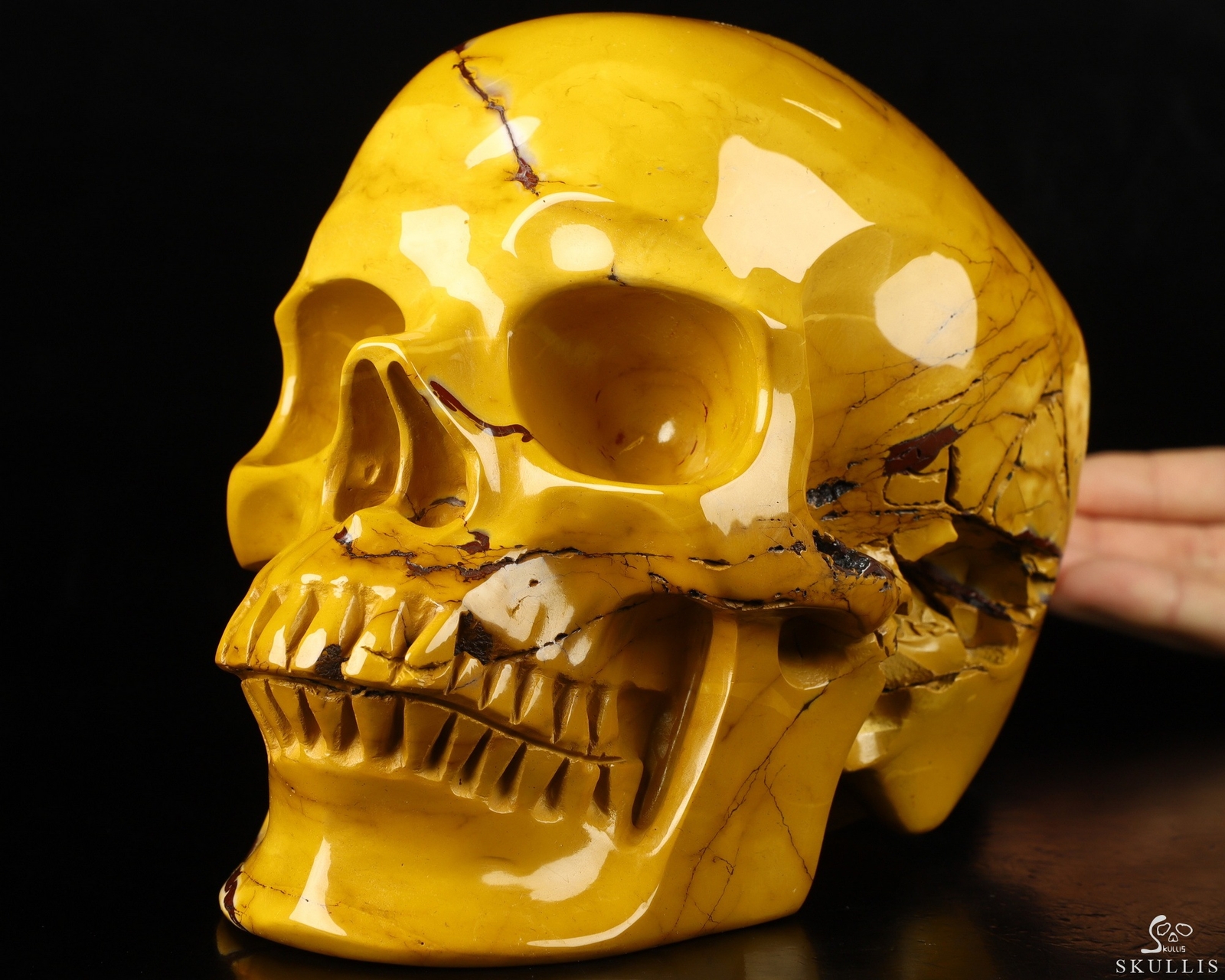 Lifesized 7.0″ Mookaite Jasper Carved Crystal Skull,Super Realistic, Healing