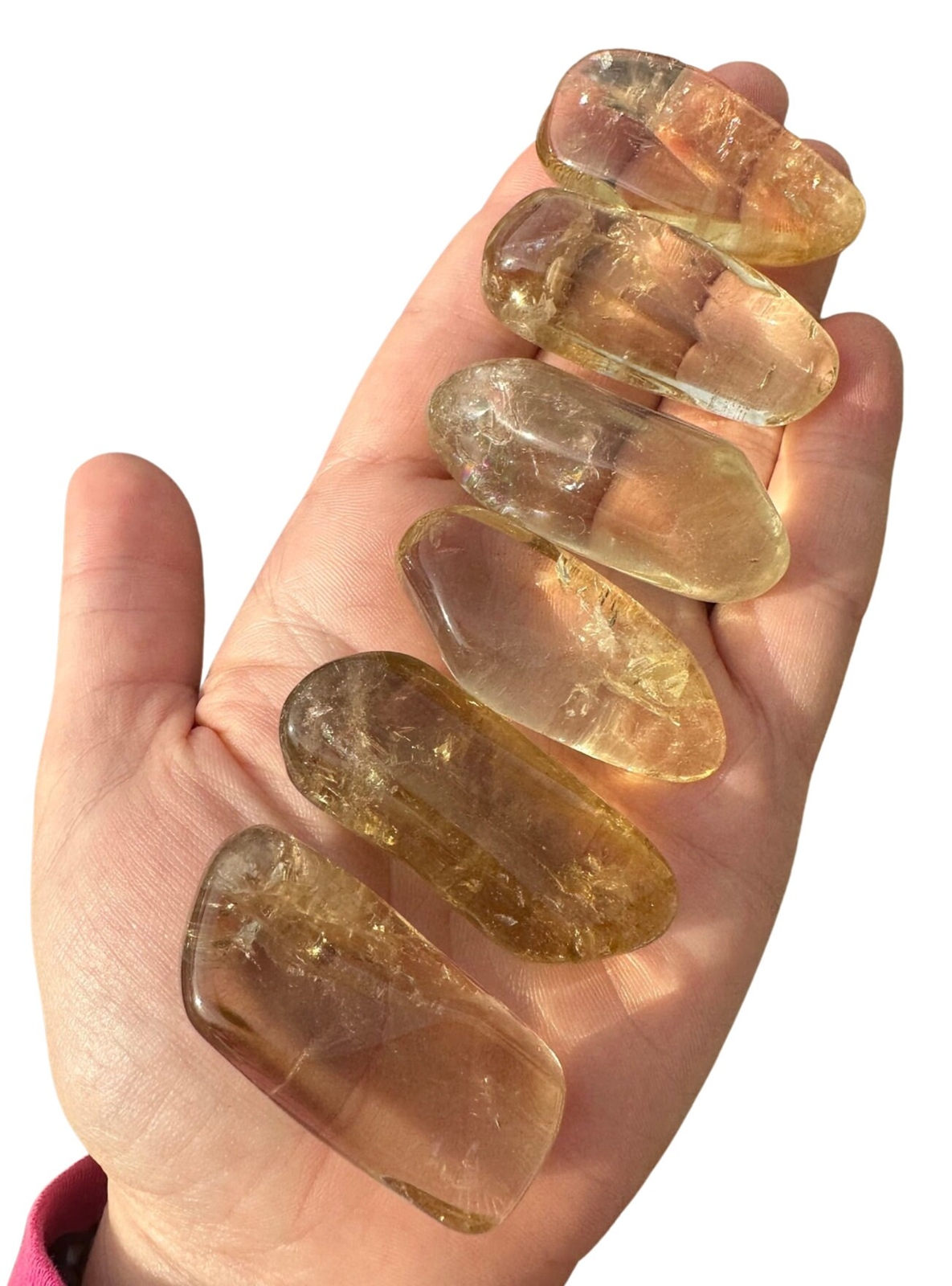 Natural Citrine Crystal Light (Grade AB) Natural Citrine Tumbled Stone, Zambia