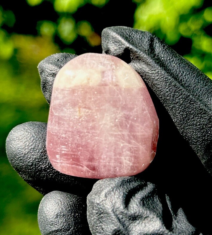 Handmade Polished Purple ANGELITE ANHYDRITE Rare Crystal Palm Stone MADAGASCAR