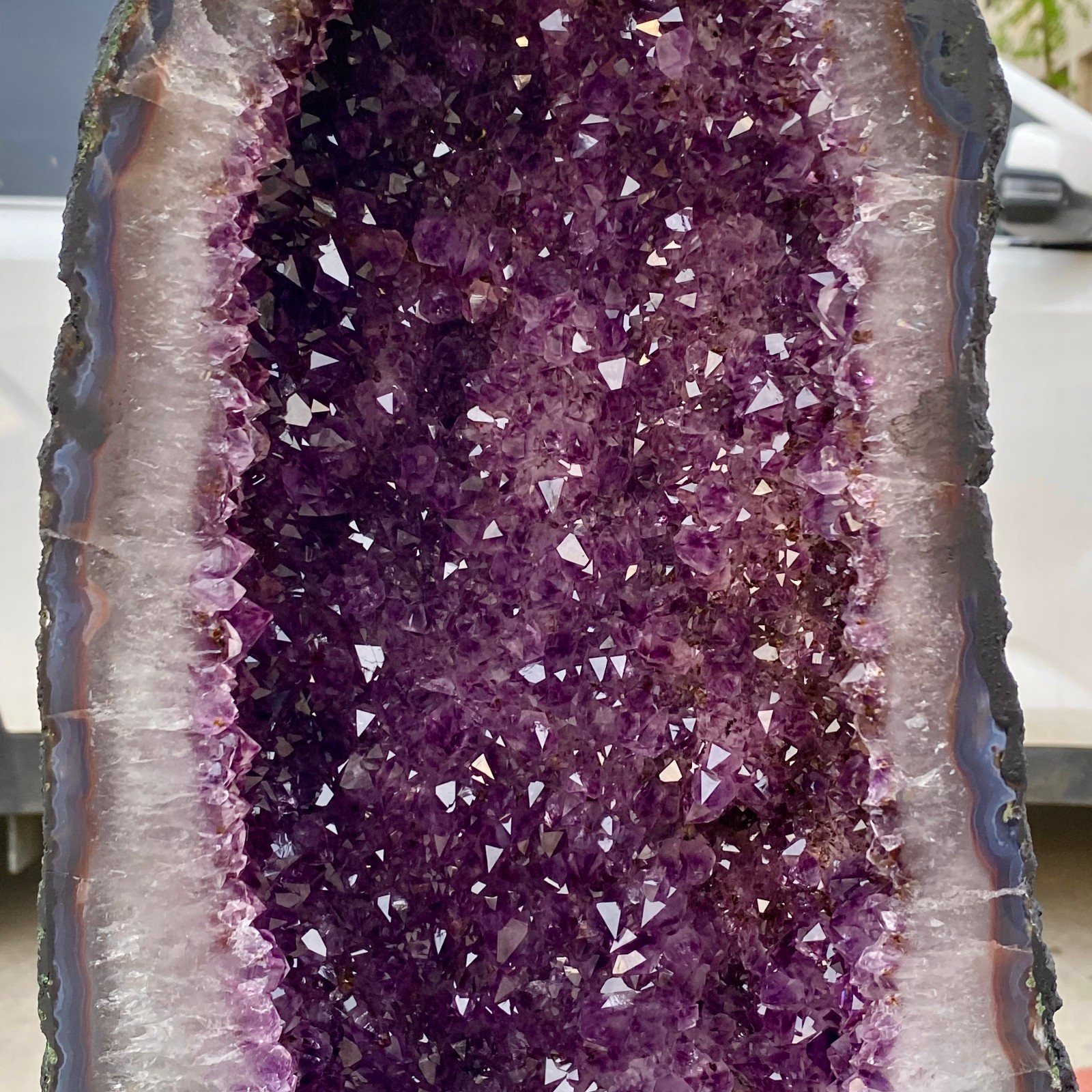 75.4LB Natural Amethyst Geode Quartz Crystal Cluster Cathedral Energy healing