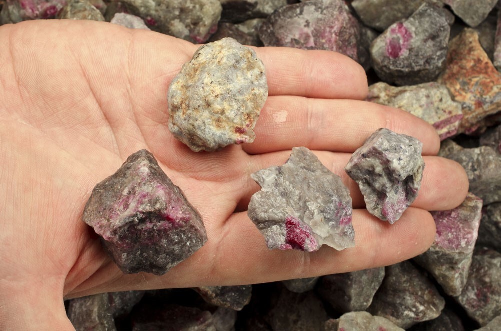 6 lbs Ruby in Quartz Rough Stones – Natural Crystal Mineral Rock Tumbling