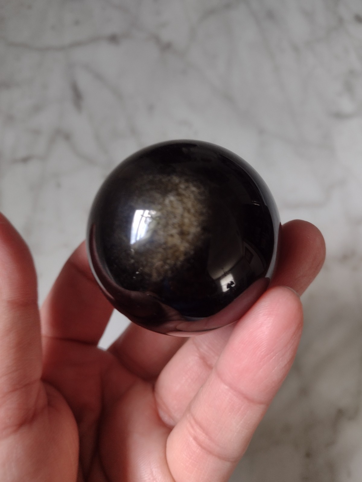 45mm Goldsheen Obsidian Sphere Carving Crystal Stone Ball