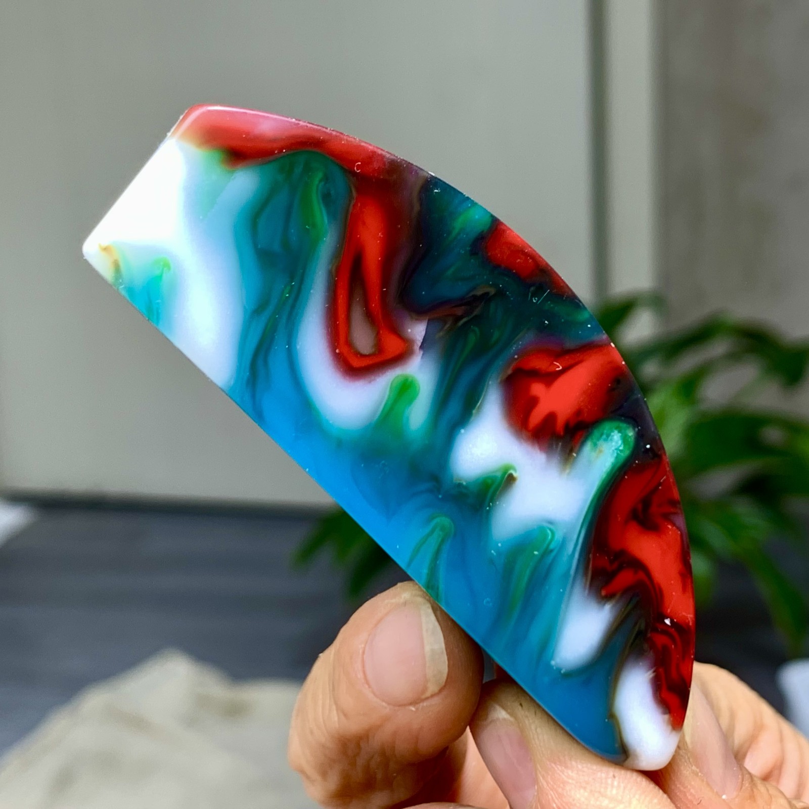 85G Natural NanHong Agate block multicolored Pattern Cabochon mineral Crystal