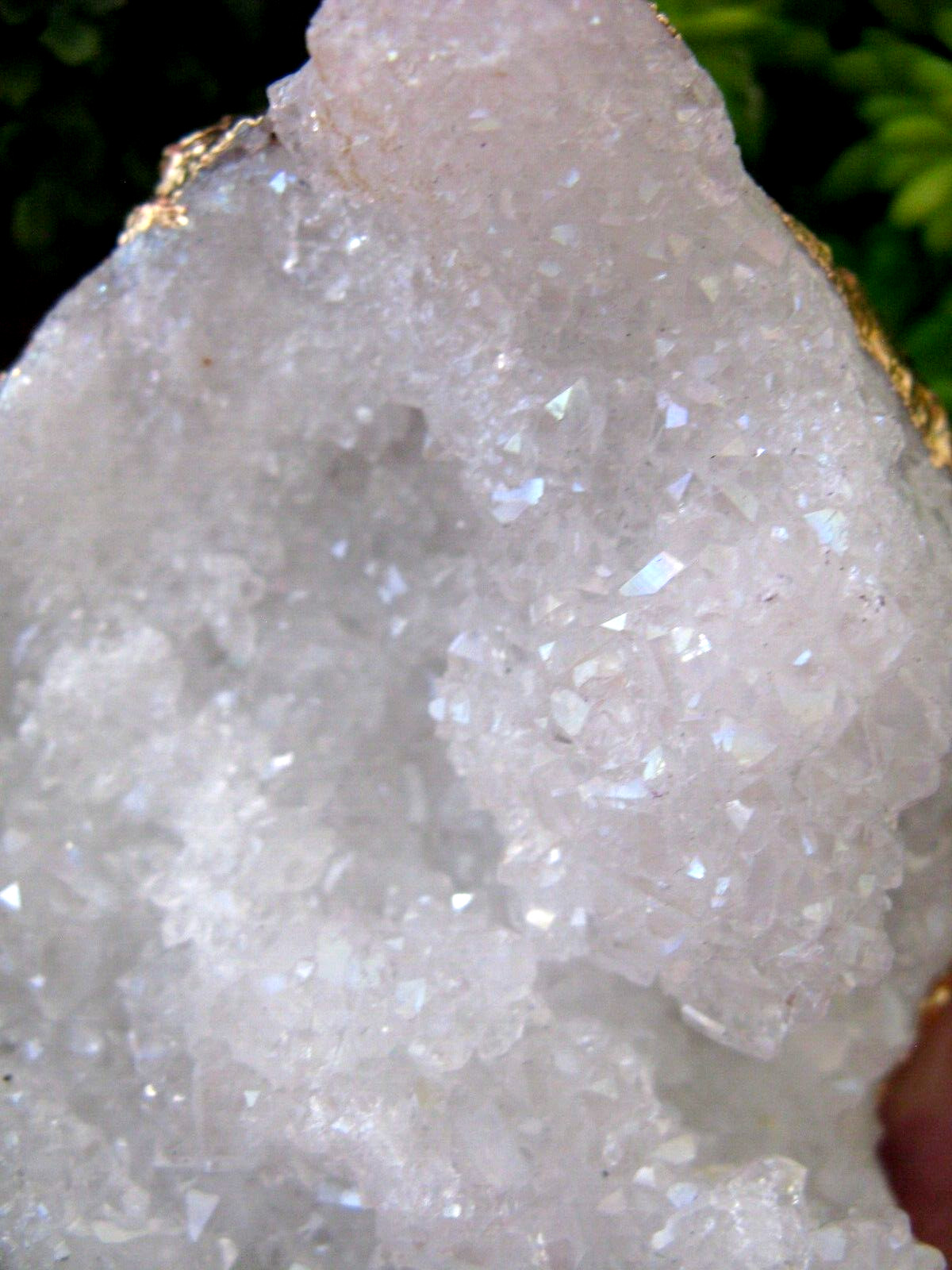 New XXL Angel Aura Natural Quartz Crystal Druzy Geode Christmas Ornament