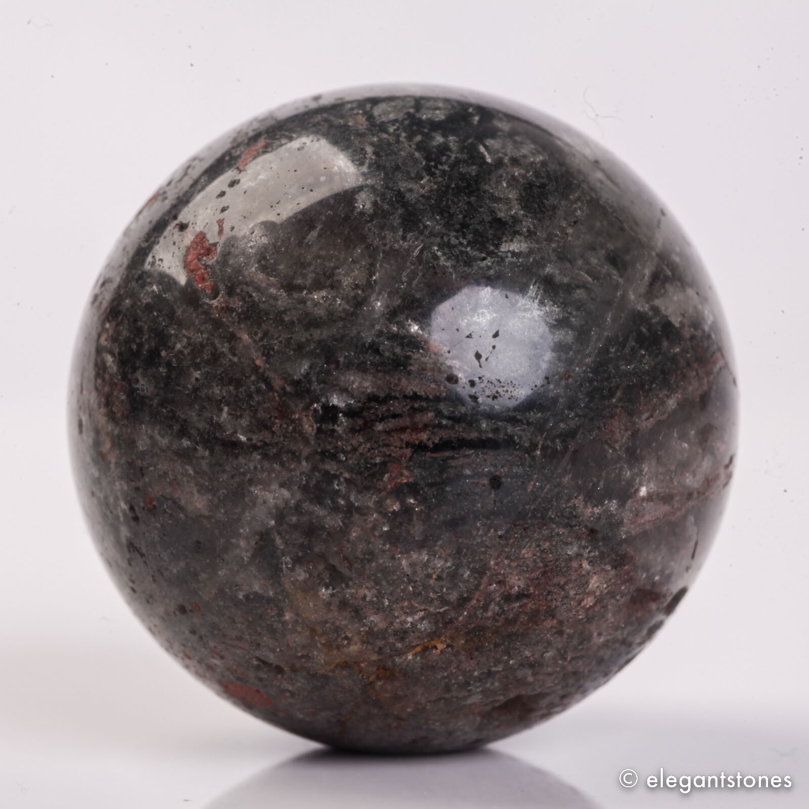 66g37mm Natural Garden/Phantom/Ghost/Lodolite Quartz Crystal Sphere Healing Ball