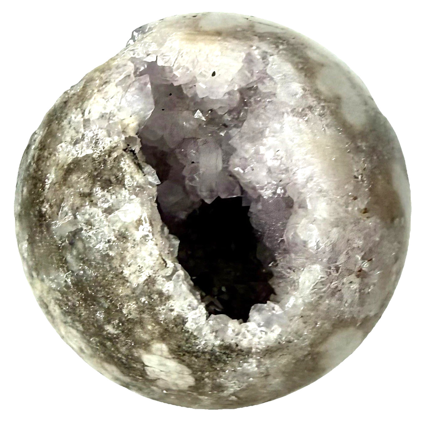 966mm Pink Amethyst Cluster Flower Agate Sphere UV Reactive