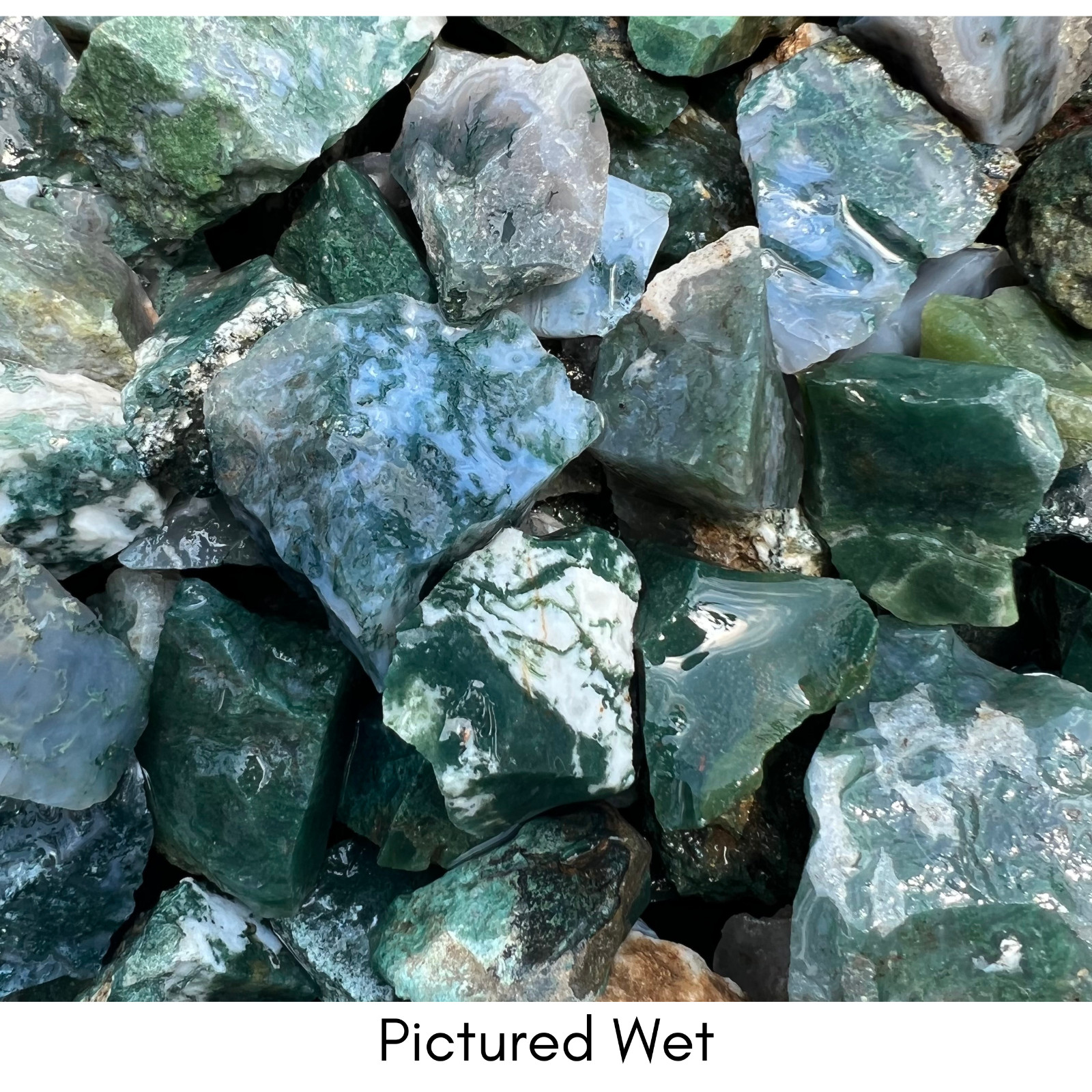 Moss Agate – Rough Rocks for Tumbling – Bulk Wholesale 1LB options