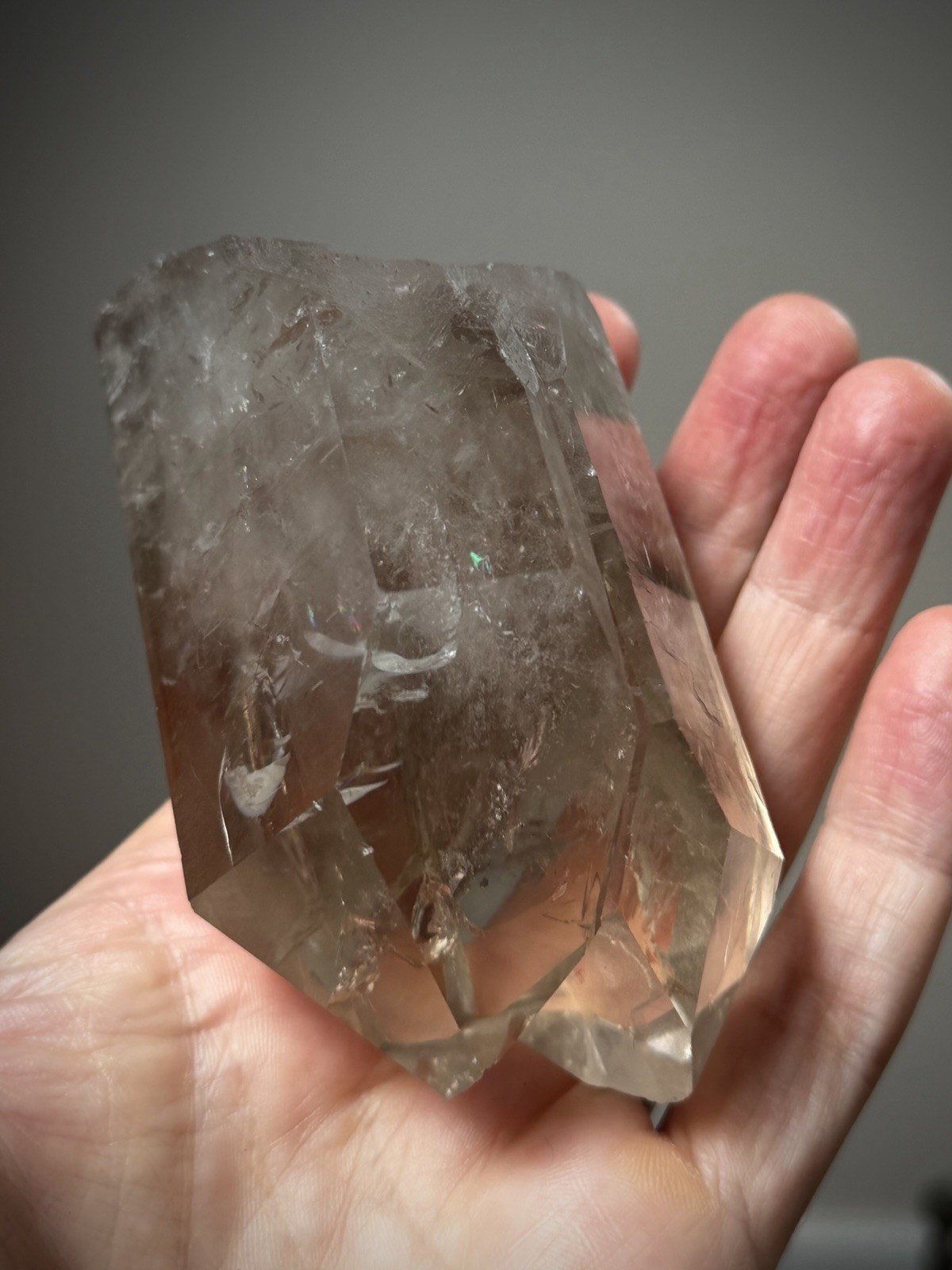Twin Quartz Crystal Natural Smoky Quartz Rainbow Quartz Crystal Twin Quartz