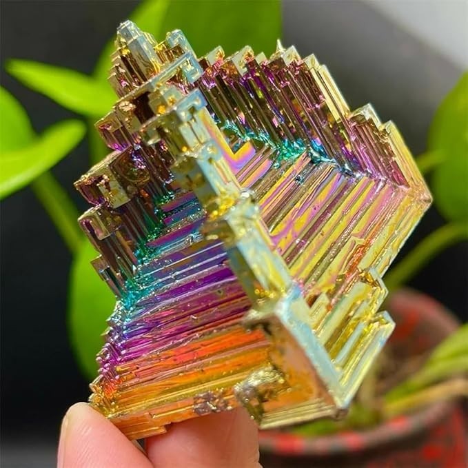 AAAA Grade Natural Rainbow Titanium Aura Bismuth Quartz Cluster Raw Mineral Deco