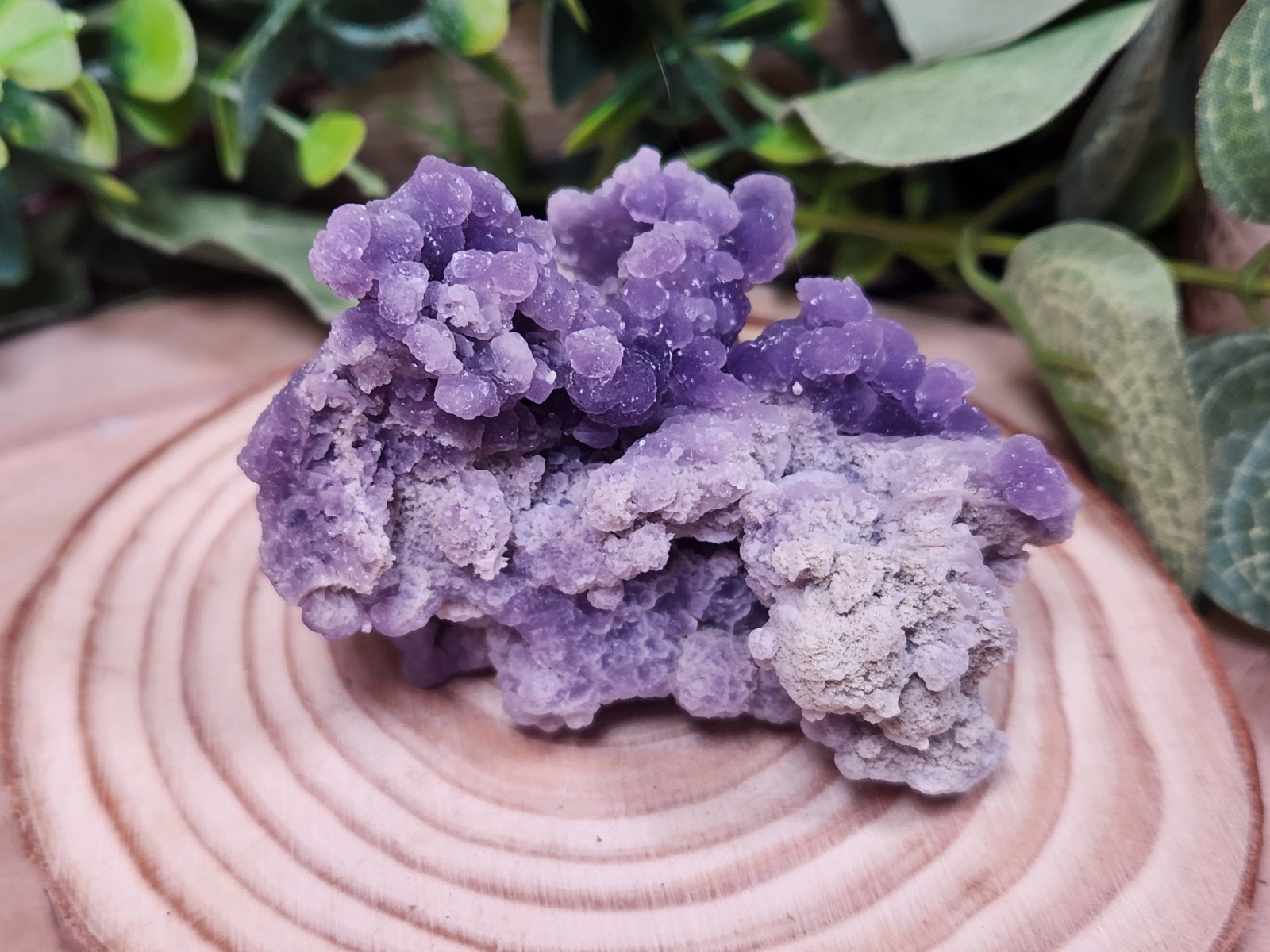 Grape Agate Crystal Cluster Indonesia Purple Botryoidal Druzy 66g 2.5″ Y6