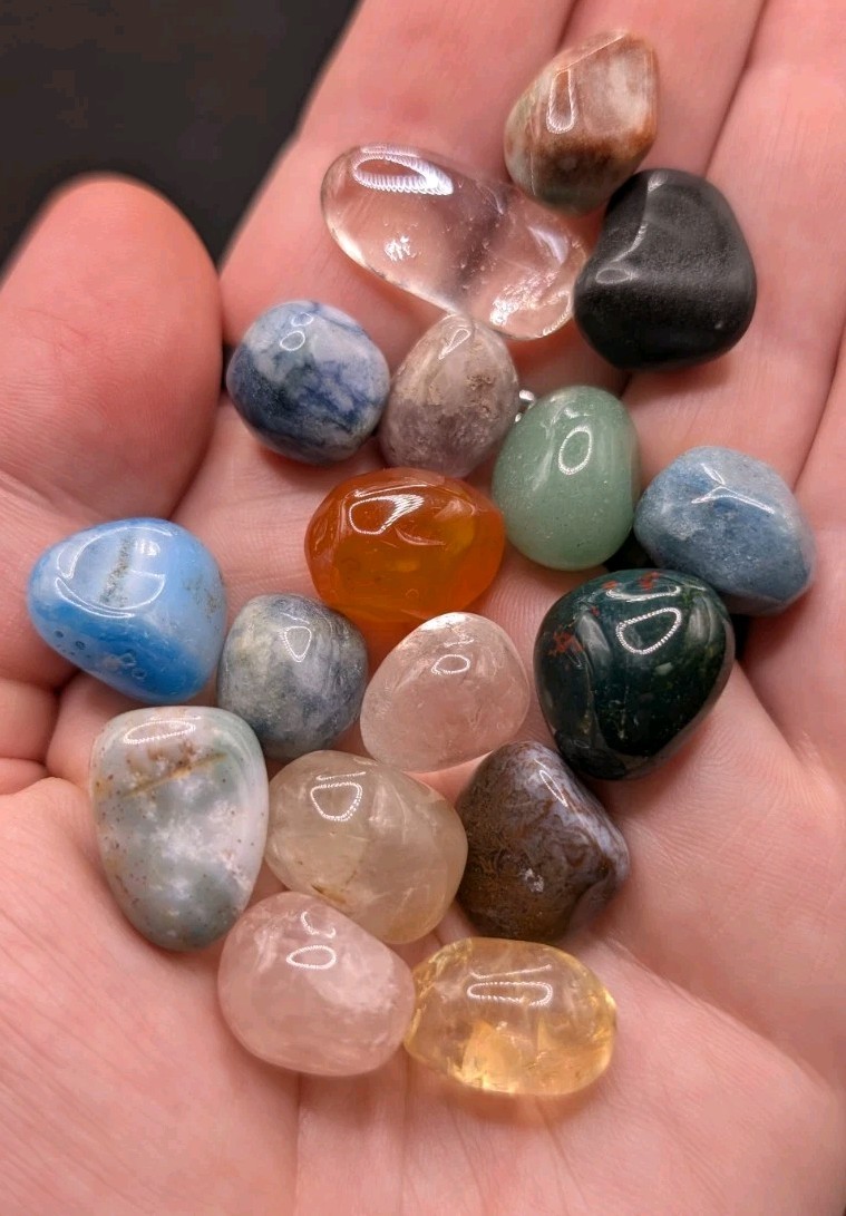Mixed Tumbled Stones Healing Assorted Pocket Gemstones Semi Precious Lot – E