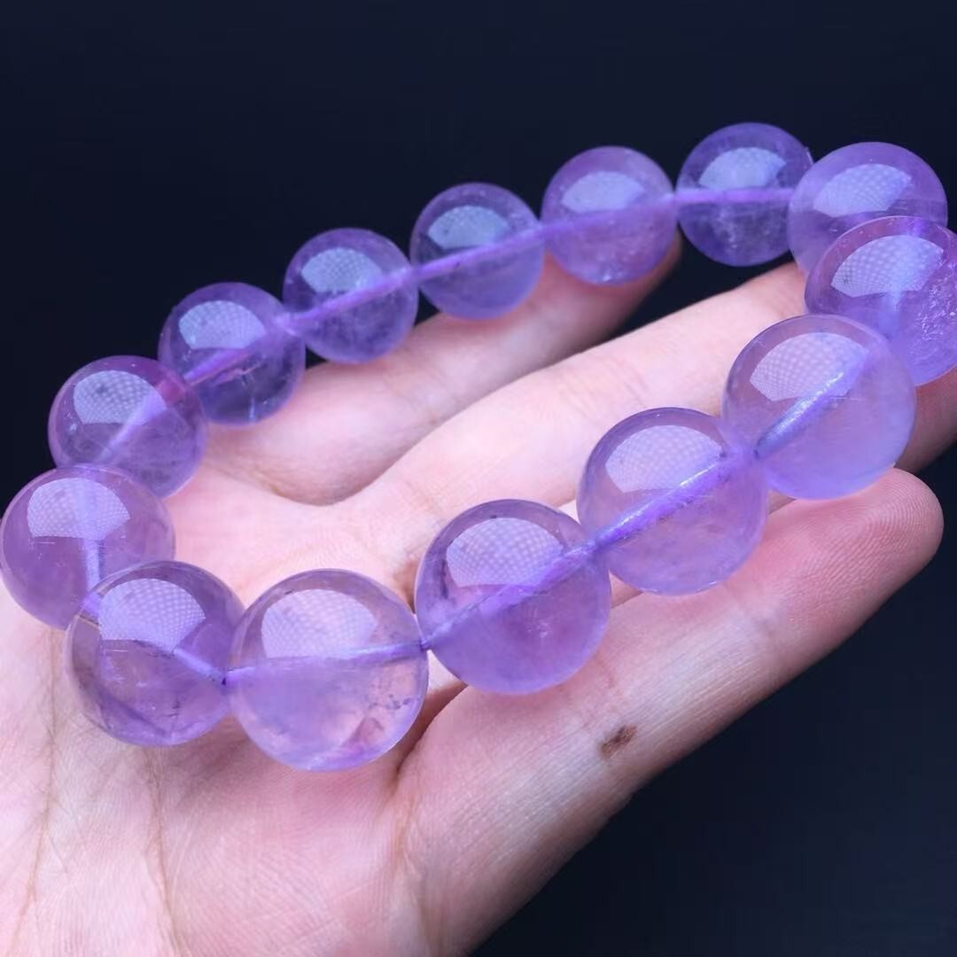 18mm Natural Amethyst Bead Bracelet Reiki Crystal Quartz Healing Decorate 1pc
