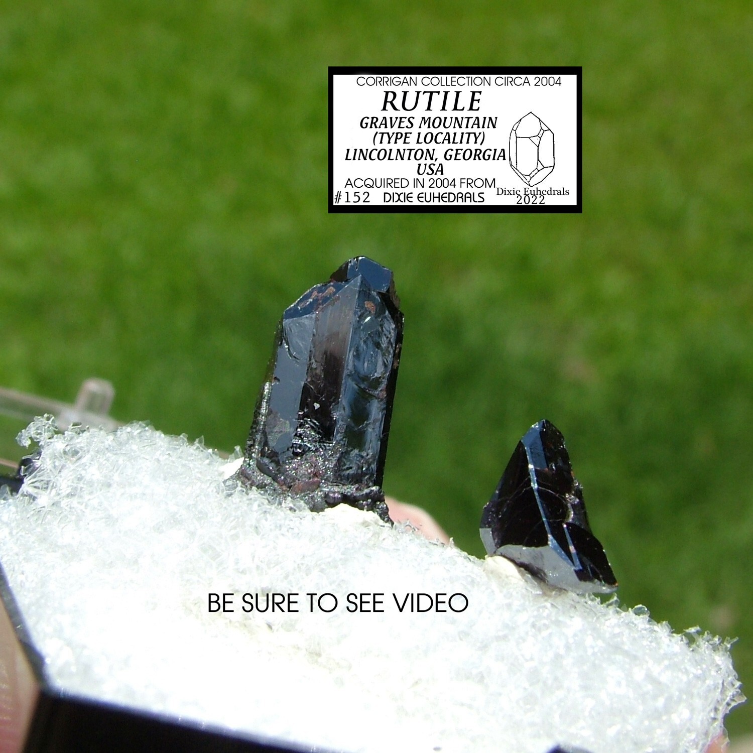 2 TINY mirror-faced graves mountain RUTILE CRYSTAL perky box mtn Georgia #152