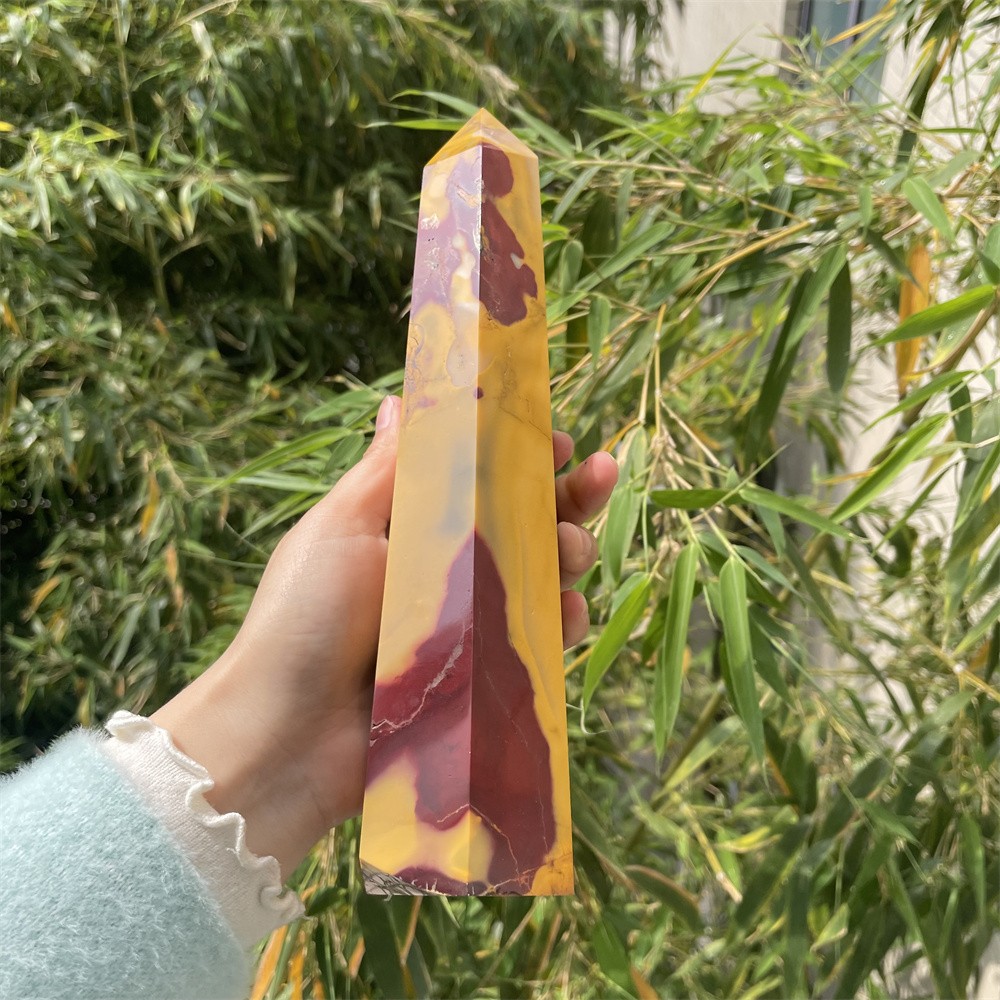 2.4LB 9.5″Natural A+ Mookaite Jasper Obelisk Crystal Reiki Tower Heal Decor
