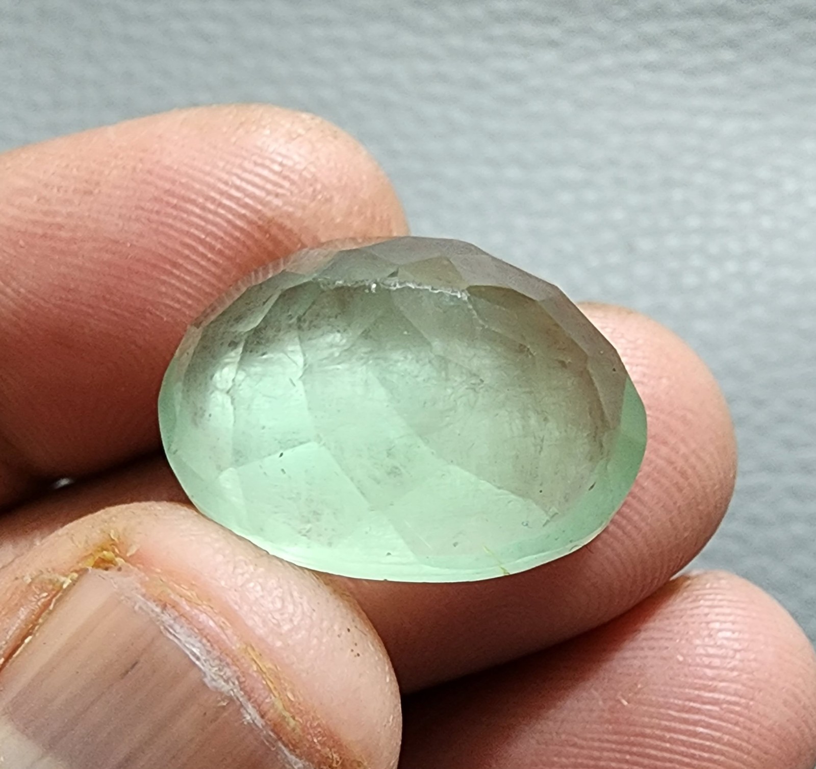 36 Ct A+ Green Fluorite Oval Faceted Natural Gem Large Collector Loose Gemstone