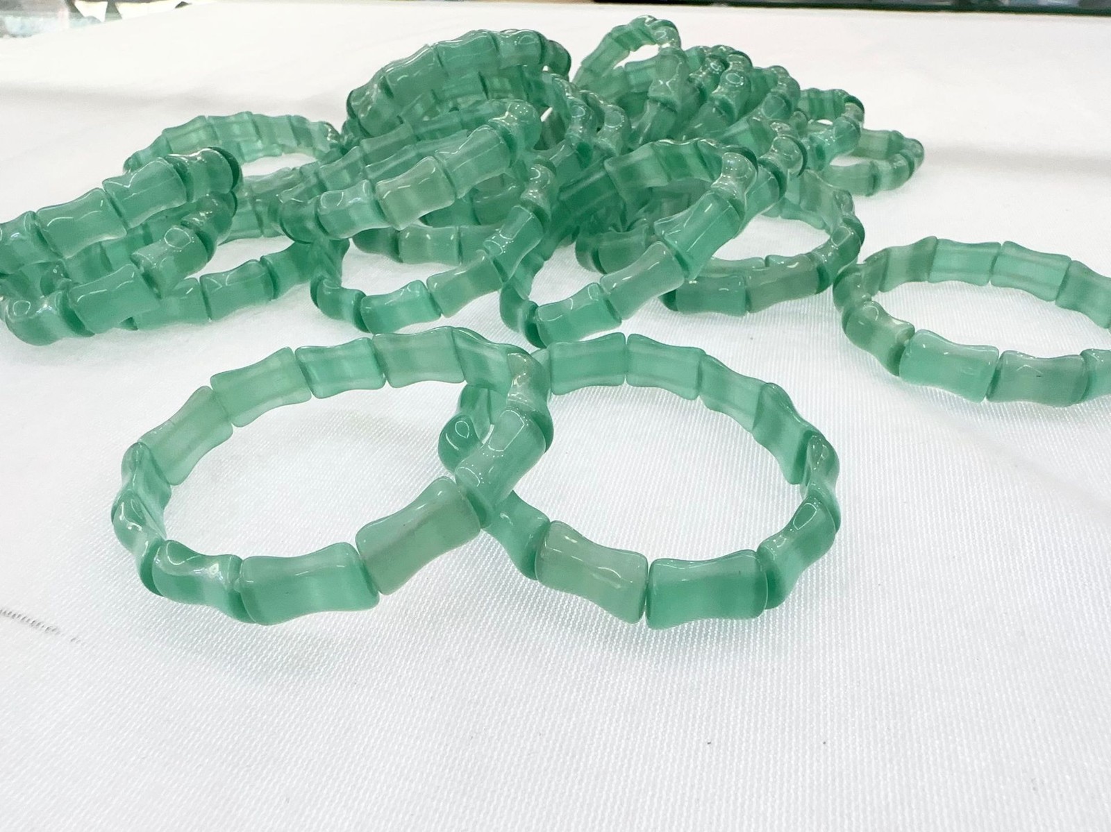 5pcs Fashion cat eye stone bamboo knot bracelet 11 * 18mm seven color