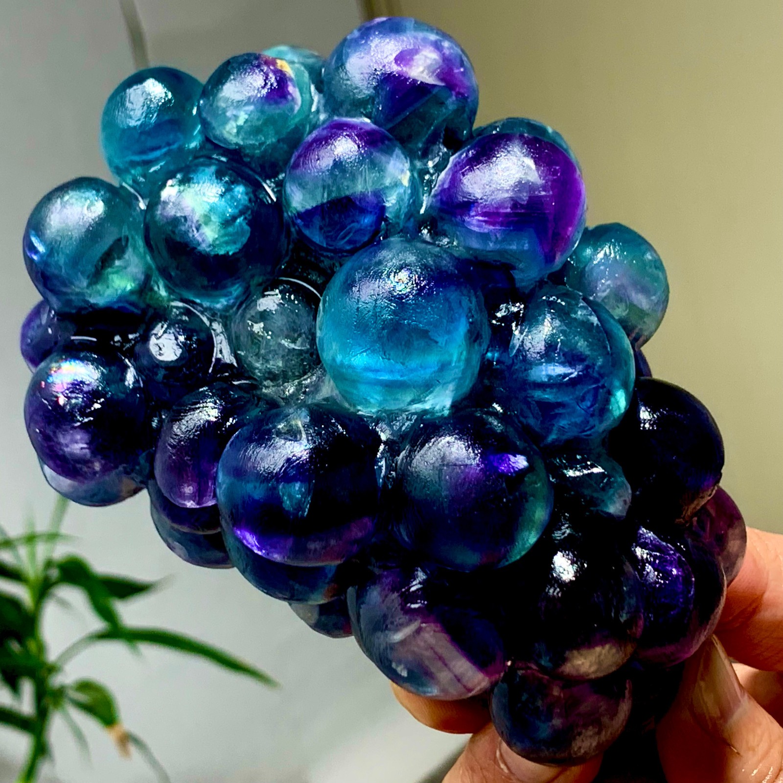 1.92LB Natural deep purple-green grape shape Crystal Madagascar mineral
