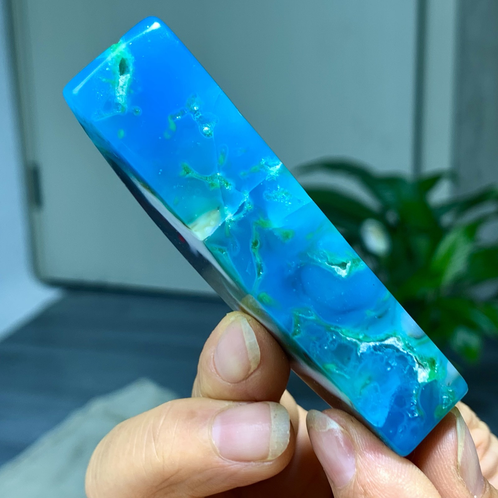 81G Natural NanHong Agate block multicolored Pattern Cabochon mineral Crystal