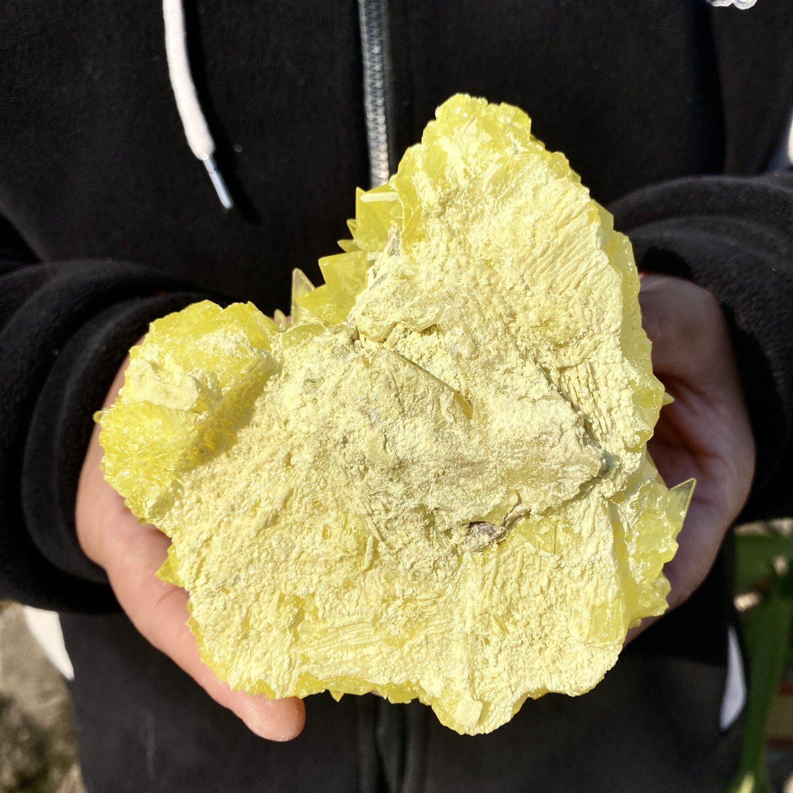 540G Newly discovered natural yellow sulfur crystal quartz crystal mineral samp
