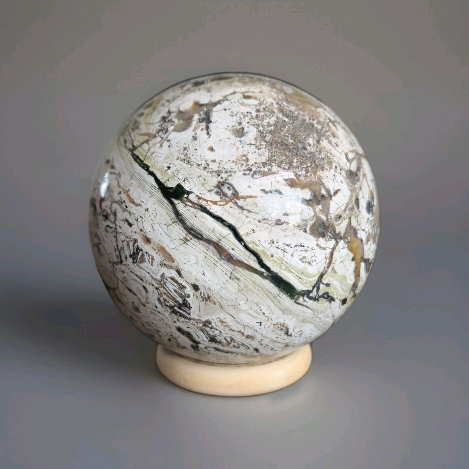 Natural Polished Money Agate 2.7″ Sphere – 384g – USA