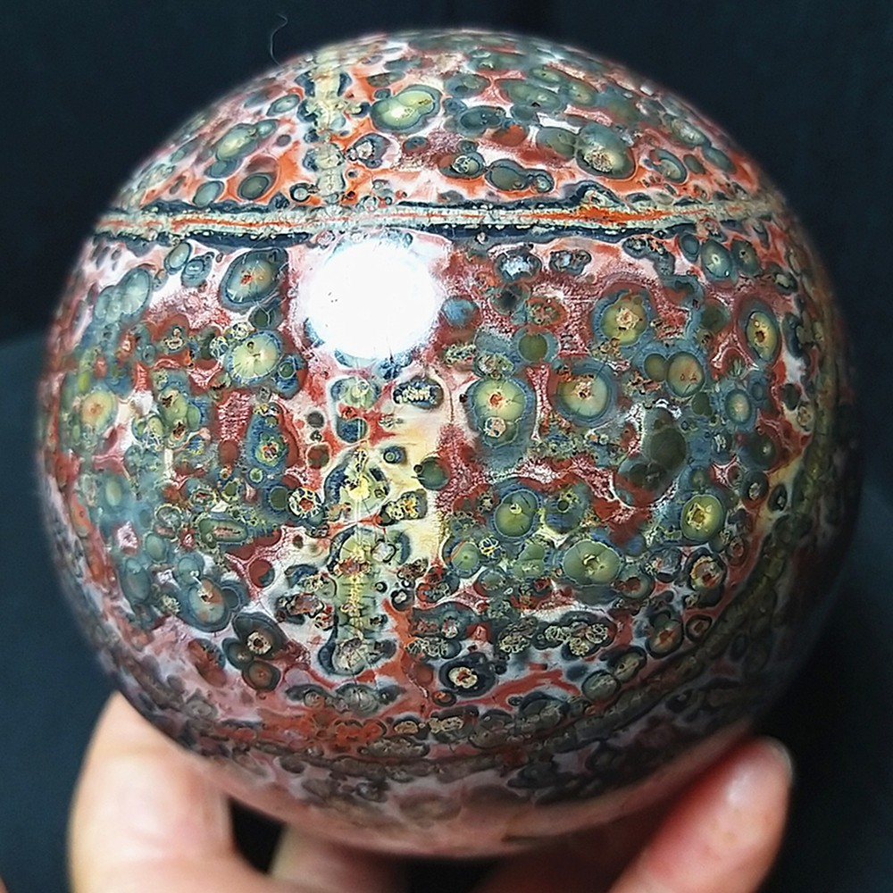 RARE 1186G Natural Polished Colorful Agate Crystal Ball Healing Madagascar A4897