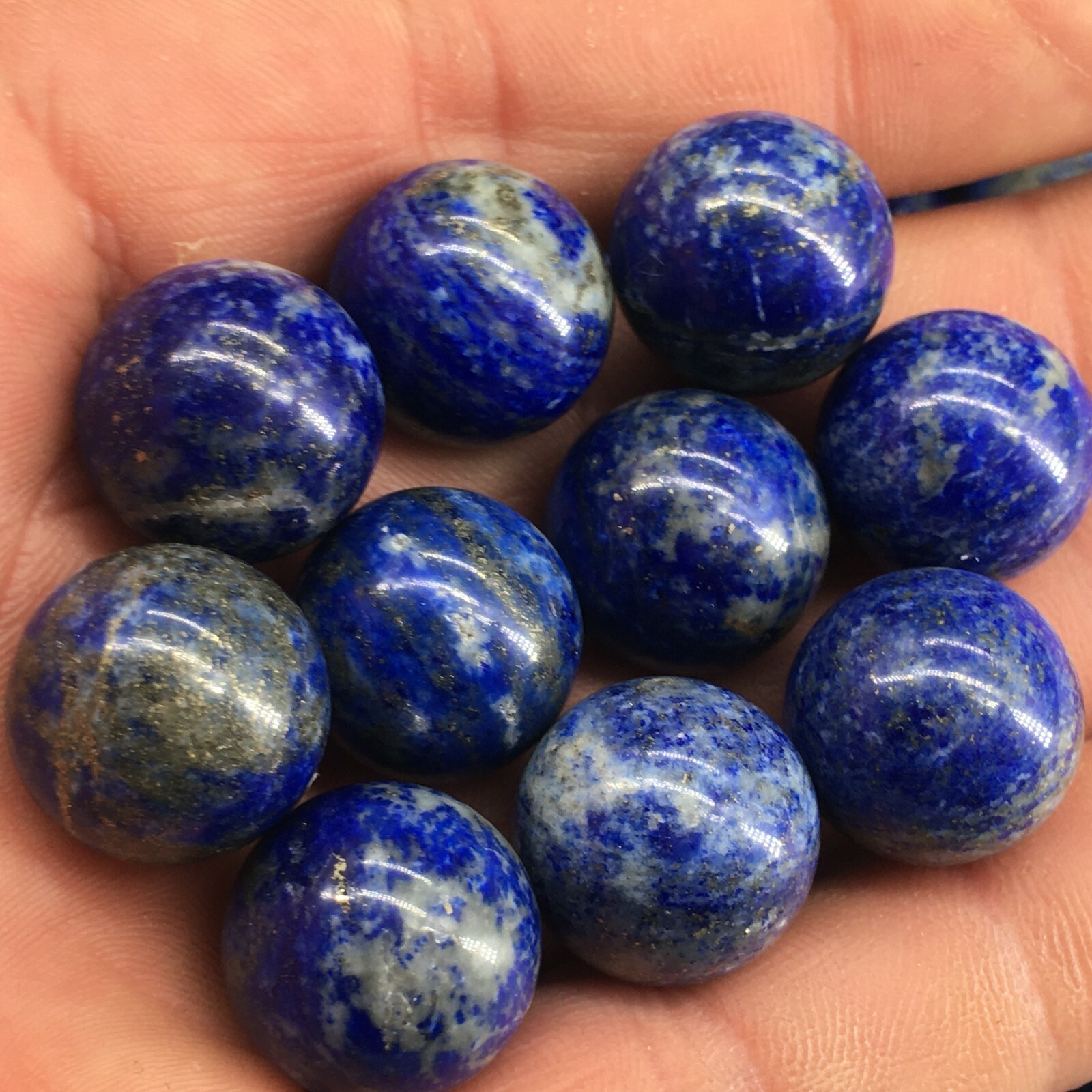30pc Natural lapis lazuli jasper Quartz hand Carved ball crystal Reiki healing