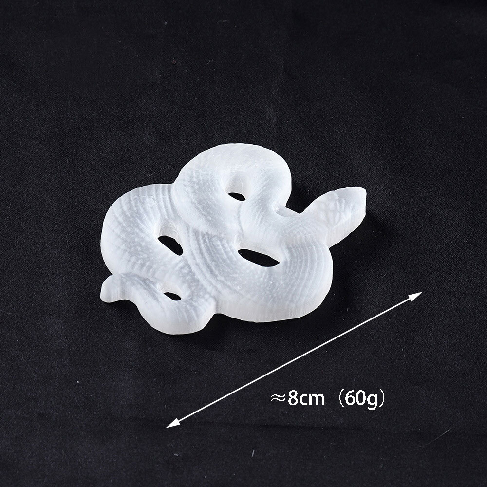 3″ Natural Selenite Snake Skull Carved Quartz Crystal Skull Reiki Healing 1/2Pcs