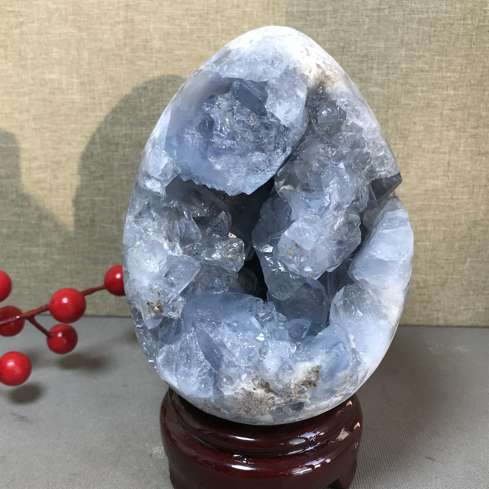 1.96kg Natural Raw Blue Celestite Crystal Quartz Cluster Geode Specimen A4510