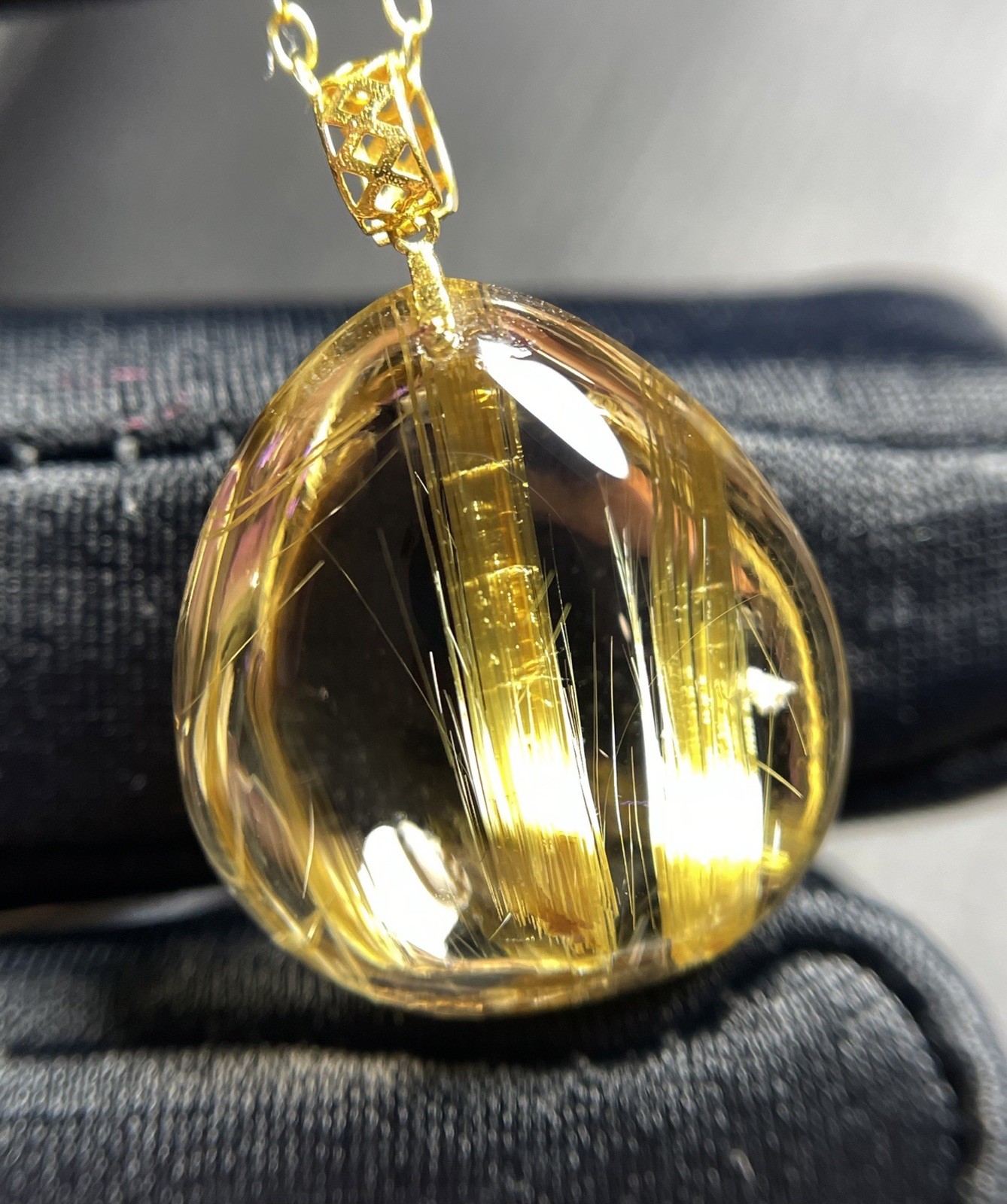 Natural Brazilian Titanium Crystal Drop Choker