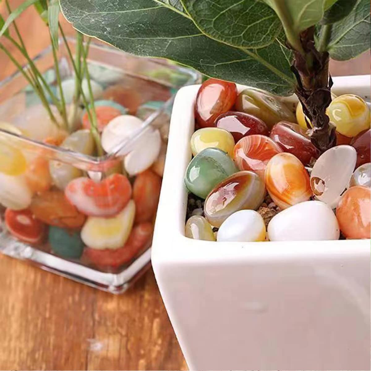 100 Pcs Mixed Agate Stone Tumbled Stones Natural Bulk Assorted Tumbled Polish…