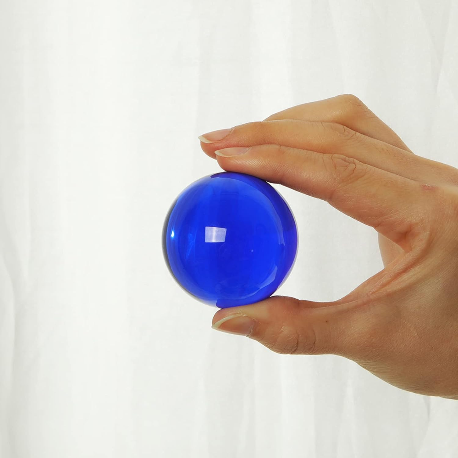 LONGWIN 50Mm(2 Inch) K9 Solid Crystal Ball with Free Stand Suncatcher (Blue)
