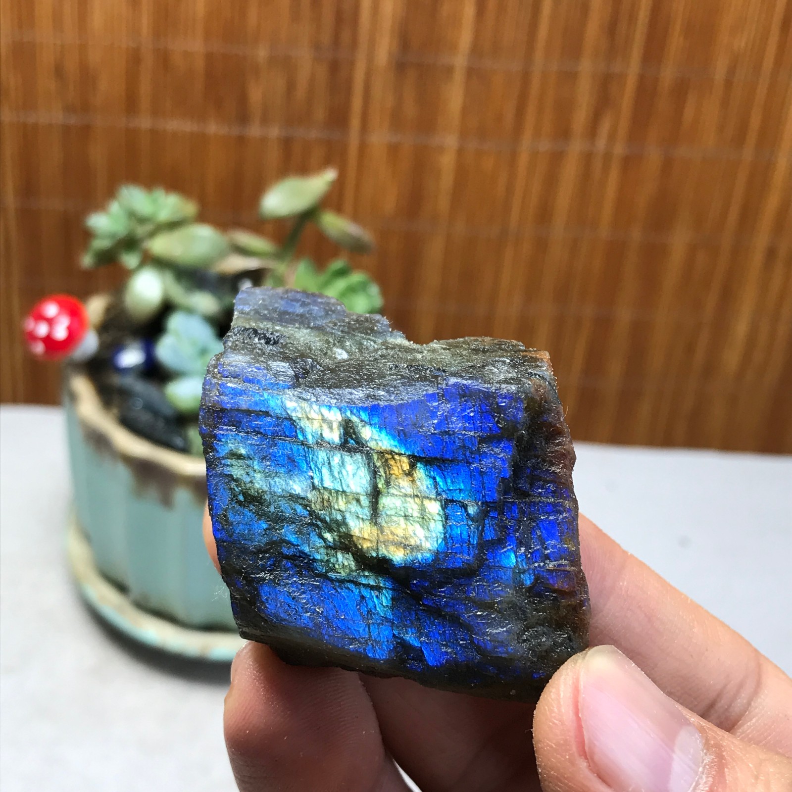 43-39-22mm Natural Labradorite Crystal gemstone Rough Mineral Specimen A5364