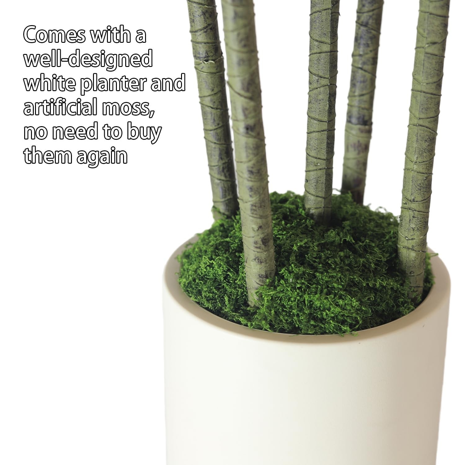 5FT Artificial Dracaena Tree: Realistic Fake Plant with White Planter – Lifel…