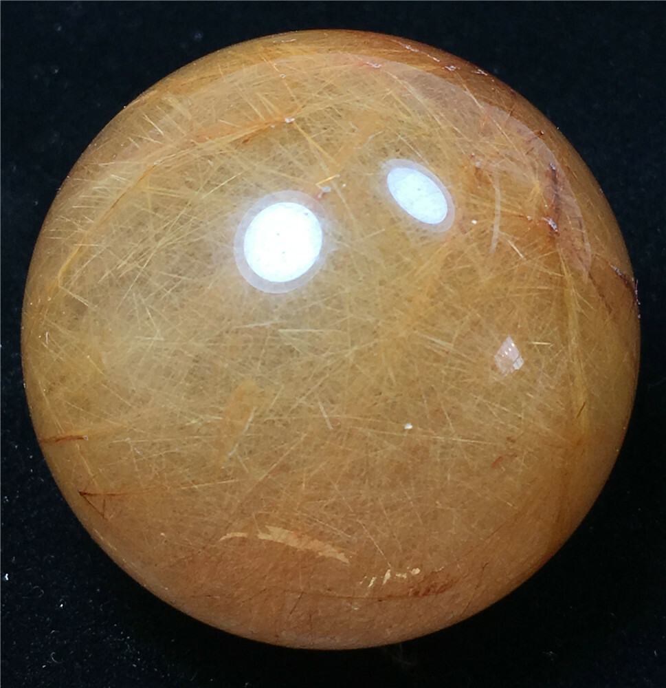 Natural Clear Gold Hair Rutilated Crystal Ball SPHERE Quartz Specimen