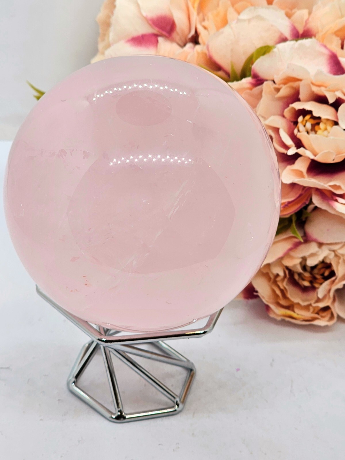 XL Large Rose quartz Sphere love healer self love pink 638g 6.8cm