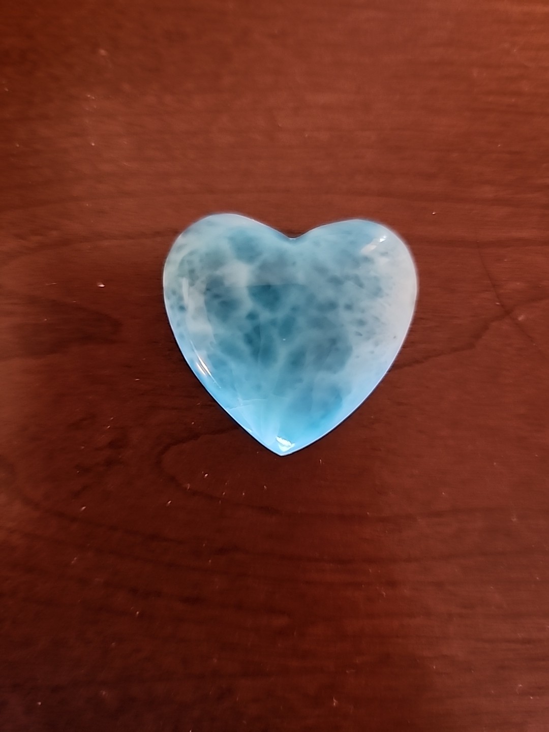 Larimar Heart Palm Stone 11.7g Polished Ocean Blue Caribbean Palm Stone Gemstone