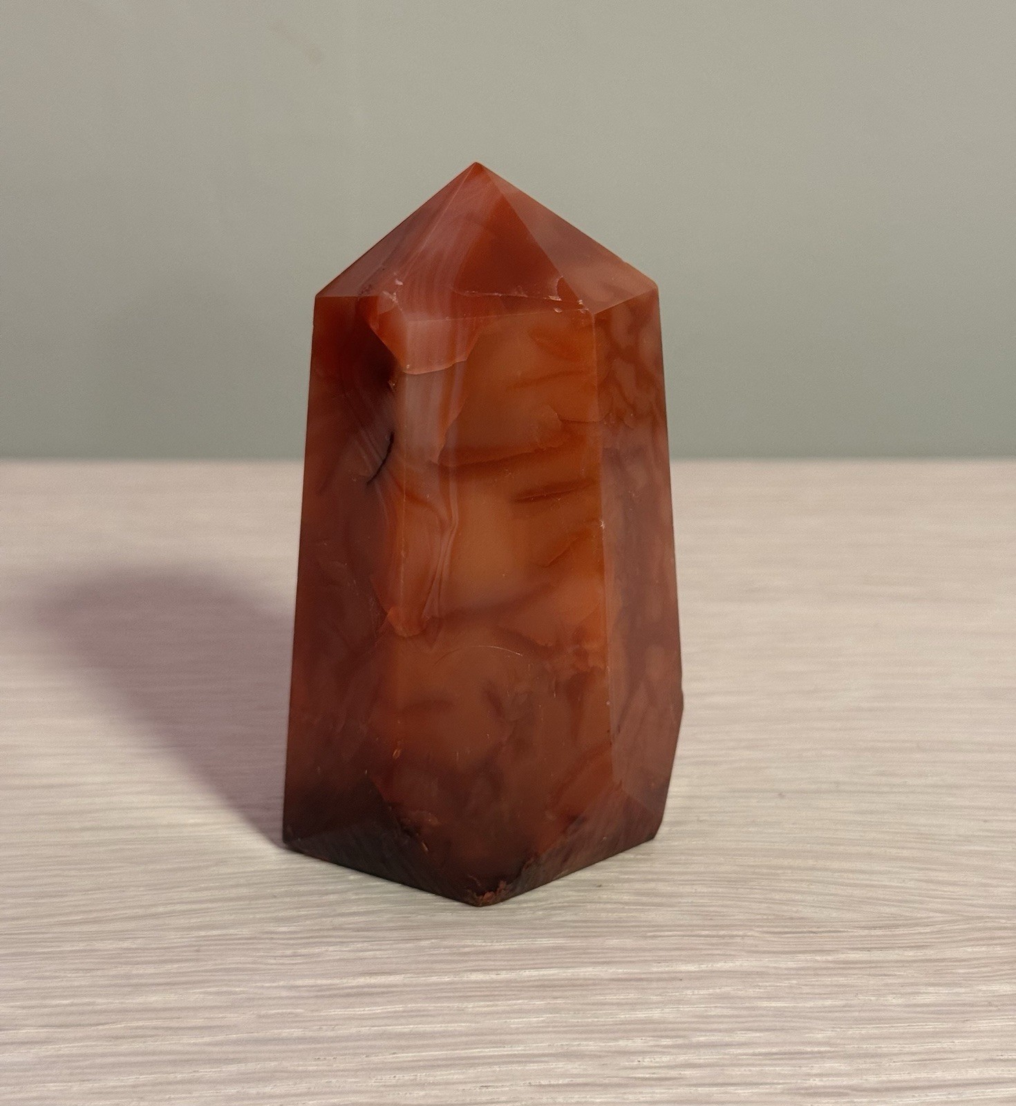 Polished Red/Orange/Pink Carnelian Agate Druzy Geode Generator Tower Point
