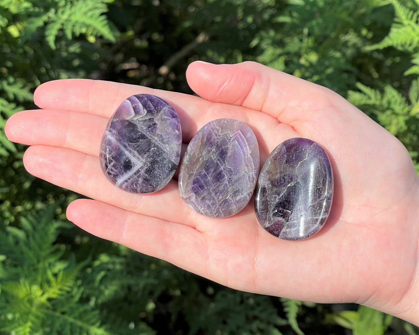 Amethyst Worry Stone (Amethyst Palm Stone, Smooth Polished Pocket Stone)