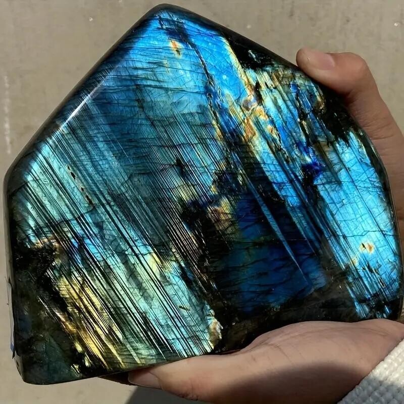 1pc Extra Large Labradorite Freeform Ornament – 1.76LB-2.65LB High Glitter Stone