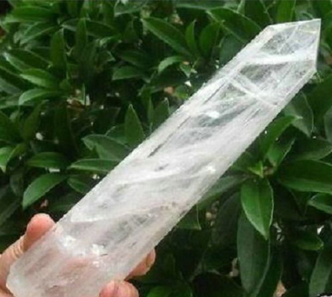 150-180mm Natural White Clear Quartz Crystal Point Healing Wand Mineral Rock