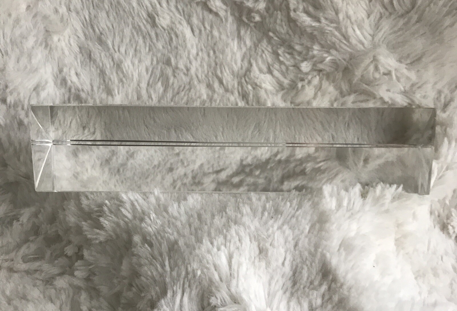 Amlong Optically Clear Crystal Triangle Bar Minimalist Original Box- Rare