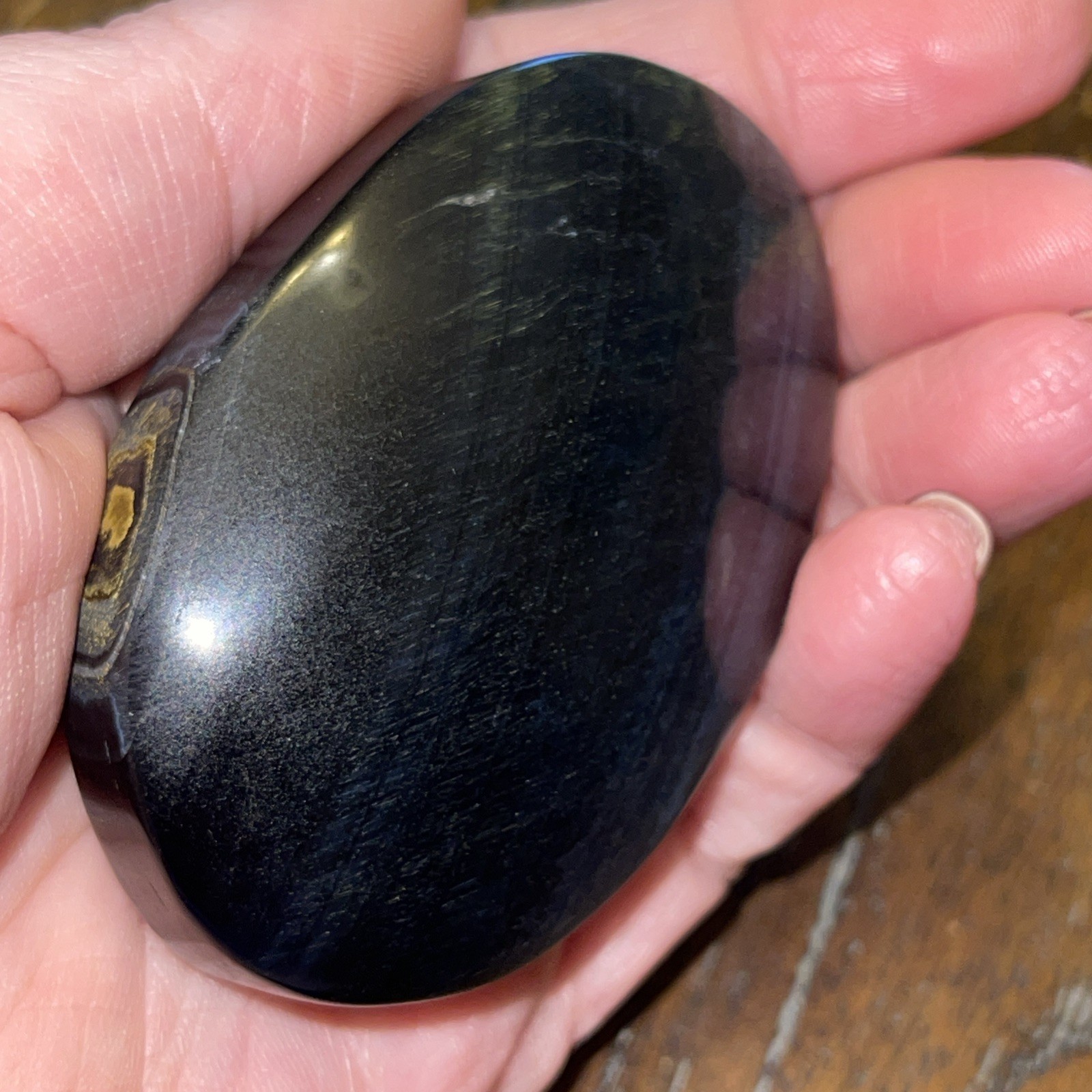 Blue Tiger’s Eye Palm Stone High quality dark blue 2.59in x 1.71in x .86in 108g
