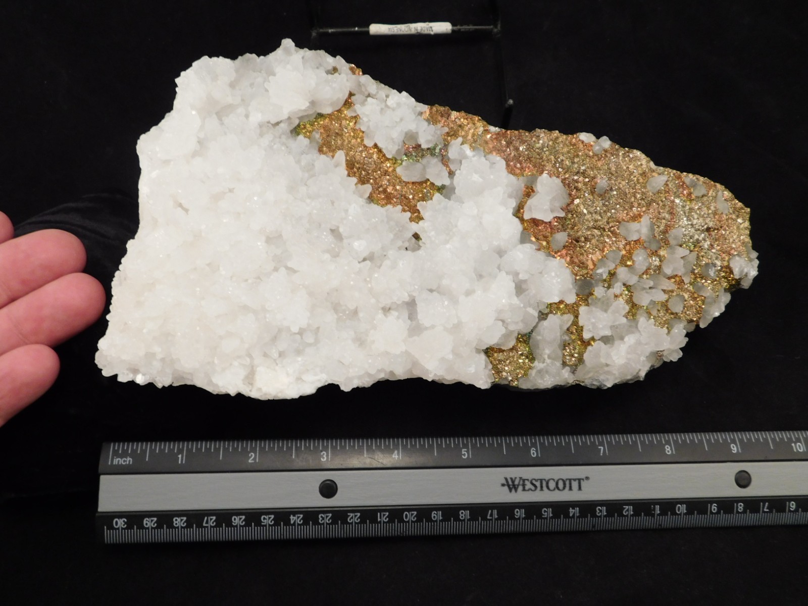 BIG! MARCASITE Crystal Cluster with Fluorescent Calcite Crystals Mexico 2464gr