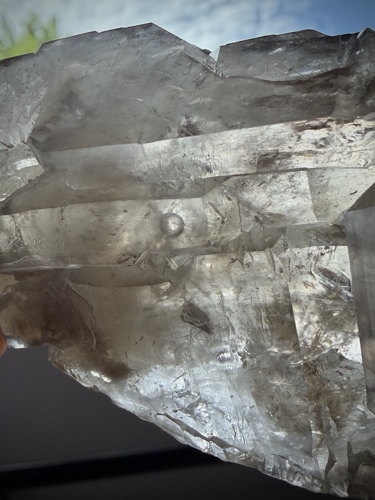 Enhydro Quartz Crystal Elestial Quartz Natural Smoky Quartz Water Bubble Crystal