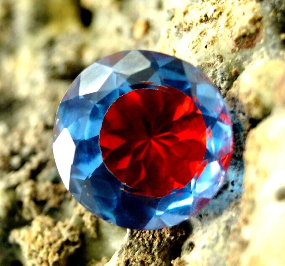 AAA 14 CT+ Natural Pitambari Sapphire Bi-Color Round Cut Loose Gemstone