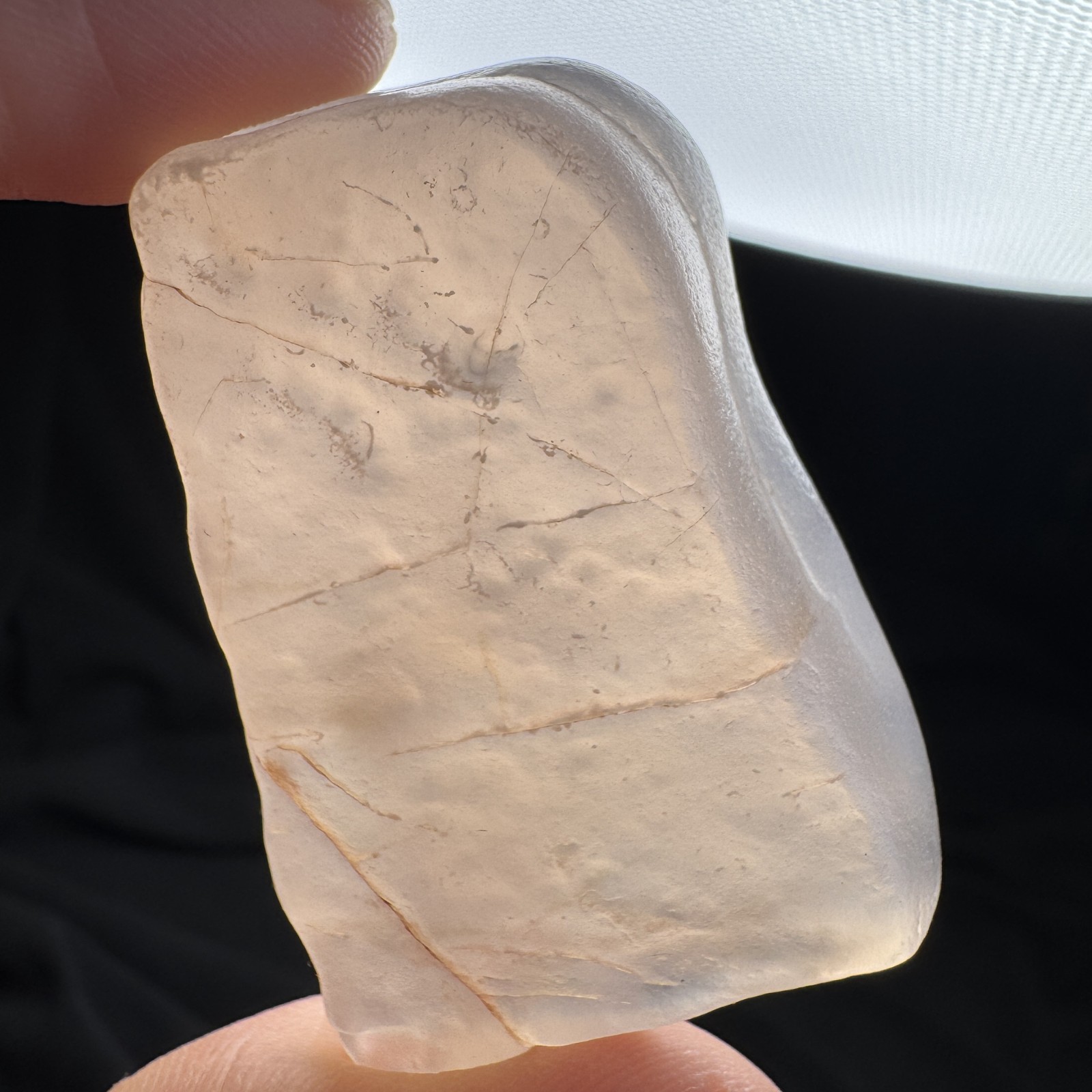 4.4cm/31g Raw & Natural Alxa Gobi Icy-Pink Agate, Inner Mongolia-5917
