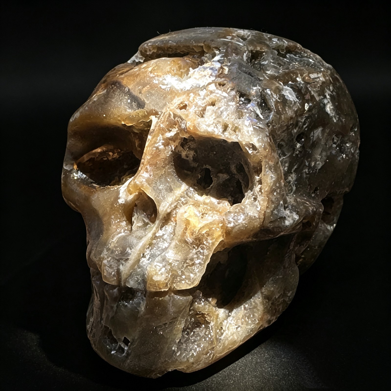 Crystal Skull, Hand Carved Natural Sphalerite Unique Collectible Sculpture